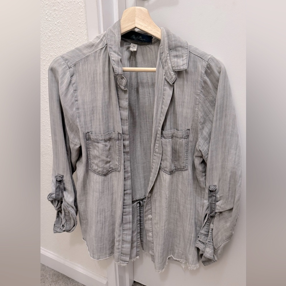 Grey button up shirt